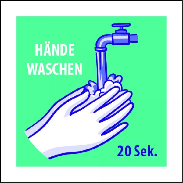 Corona Schilder Hände waschen